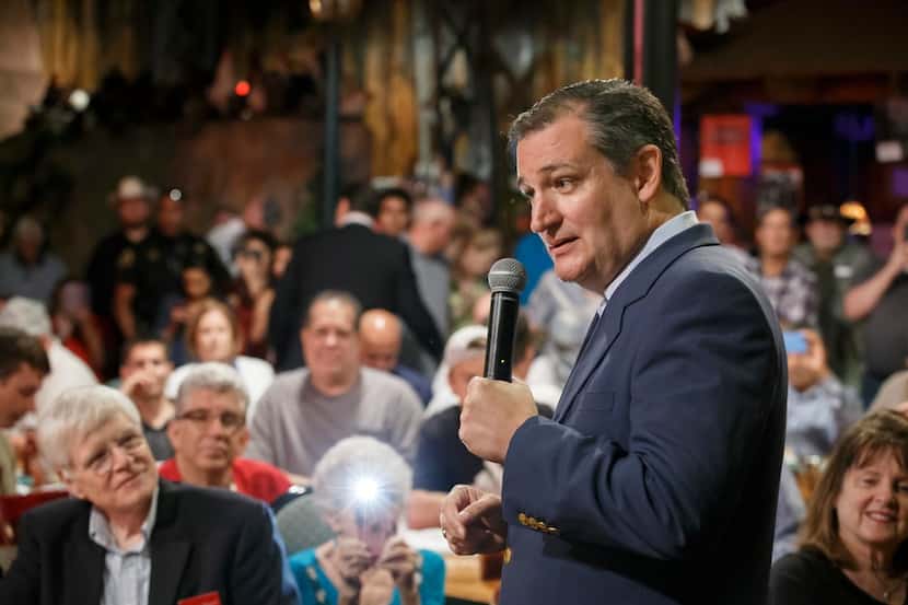 Sen. Ted Cruz addressed supporters during a campaign event at Babe's Chicken Dinner House in...