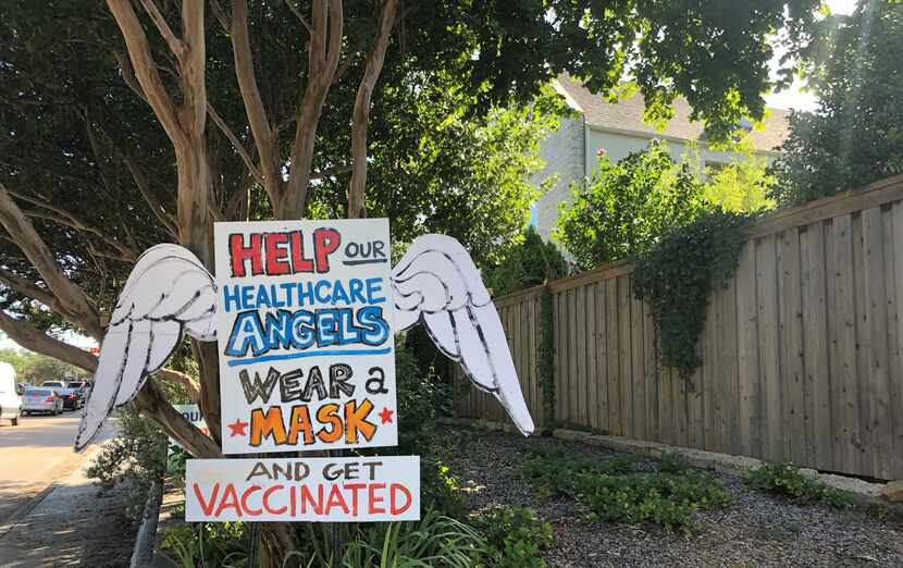 Residents in the East Dallas neighborhood of Junius Heights recently created this sign as a...