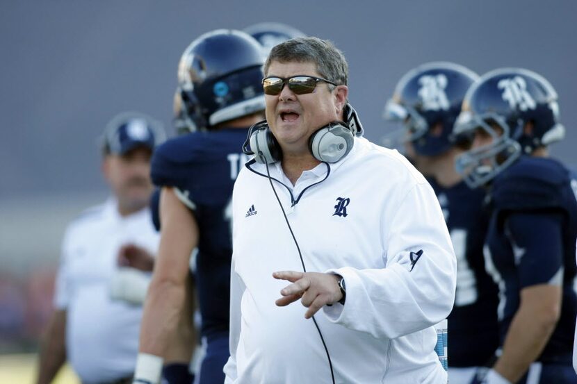 Nov 17, 2012; Houston, TX, USA; Rice Owls head coach David Bailiff coaches against the...