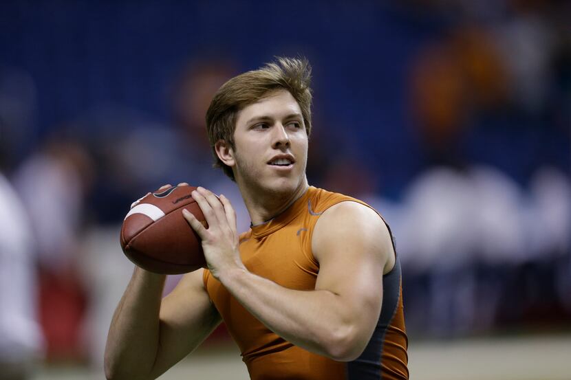 Texas' Connor Brewer prior to the team's  Alamo Bowl NCAA football game against Oregon...