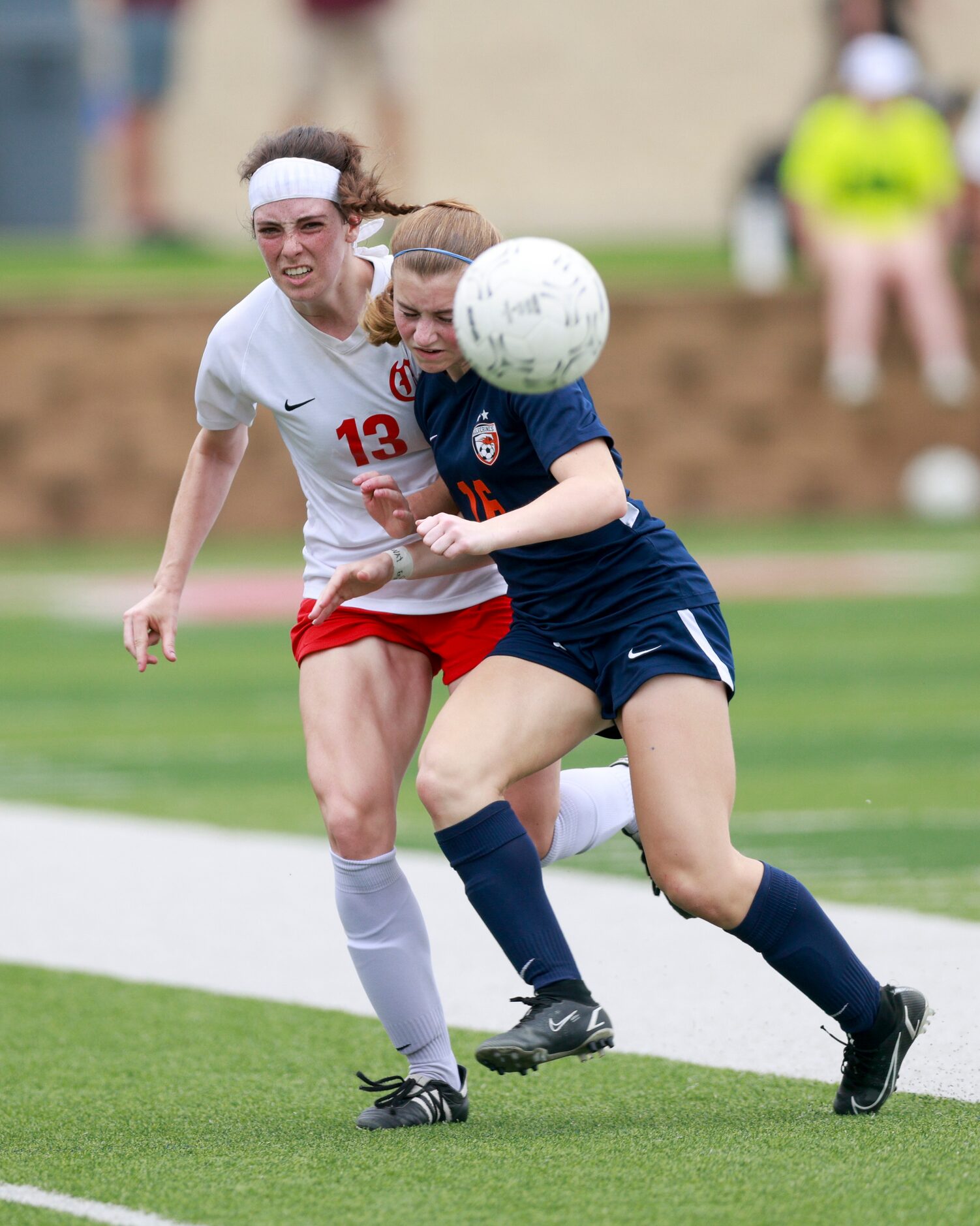 Frisco Wakeland forward Dayleigh Bos (16) defends against Grapevine midfielder Kasten...