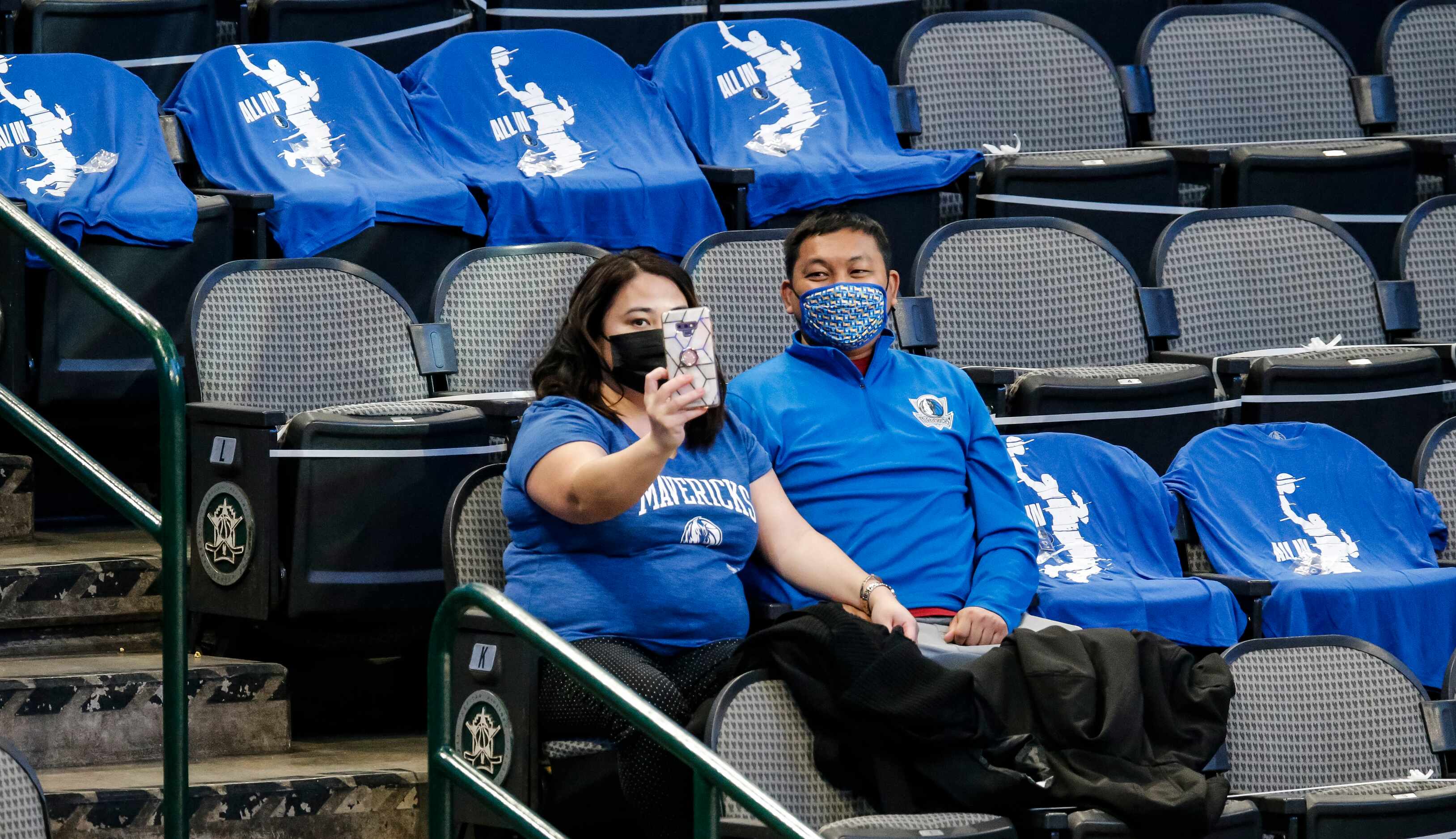 Rebecca Cardova, a Parkland nurse, and Gabriel Cardova, a Baylor nurse take a selfie before...