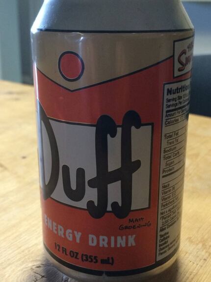 The can of Duff Energy that I keep at my desk, just because.