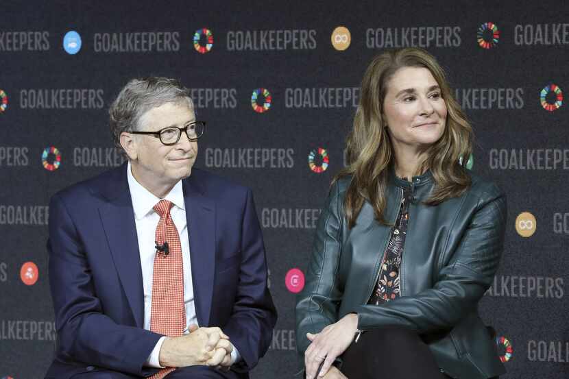 Bill Gates and Melinda Gates introduce the Goalkeepers event at the Lincoln Center on Sept....