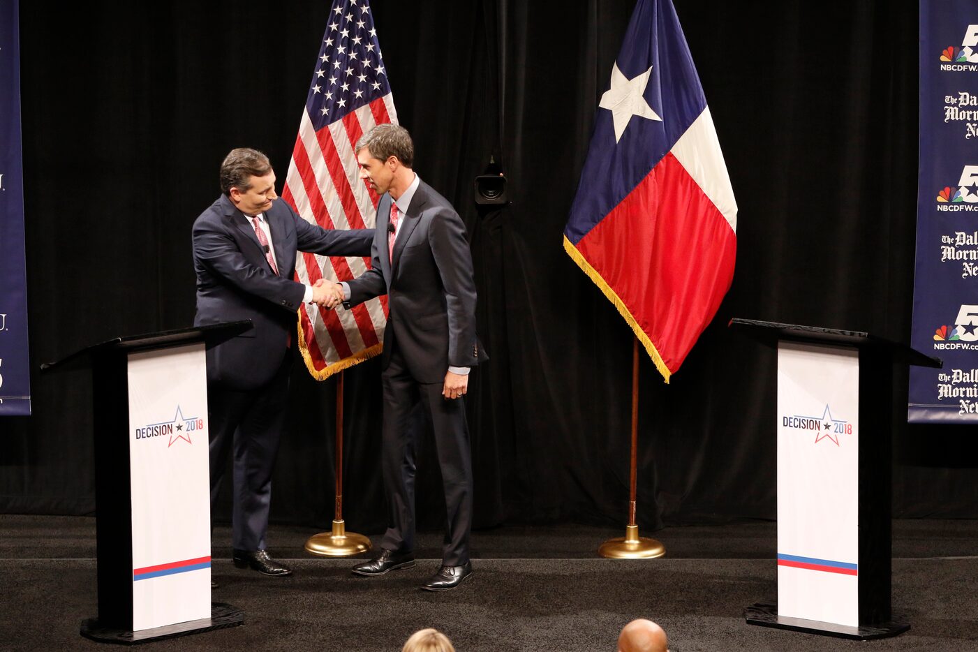 Republican U.S. Senator Ted Cruz and Democratic U.S. Representative Beto O'Rourke in their...