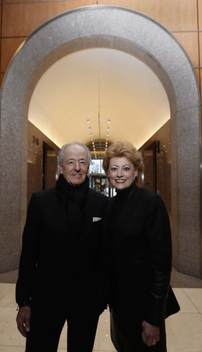Andre Staffelbach and Jo Staffelbach Heinz show off the made-over lobby of the Berkshire at...