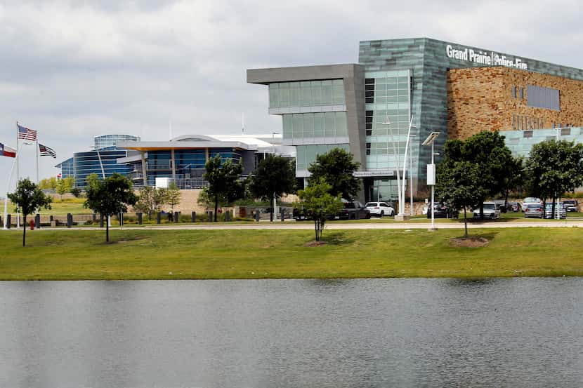 The Grand Prairie Police and Fire Departments administration building (right), The Epic...