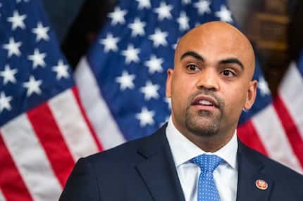 Rep Colin Allred, D-Texas, speaks during a news conference on Capitol Hill in Washington on...