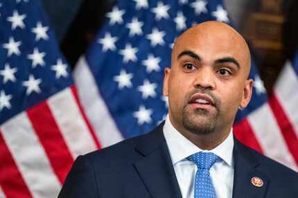Rep Colin Allred, D-Texas, speaks during a news conference on Capitol Hill in Washington on...