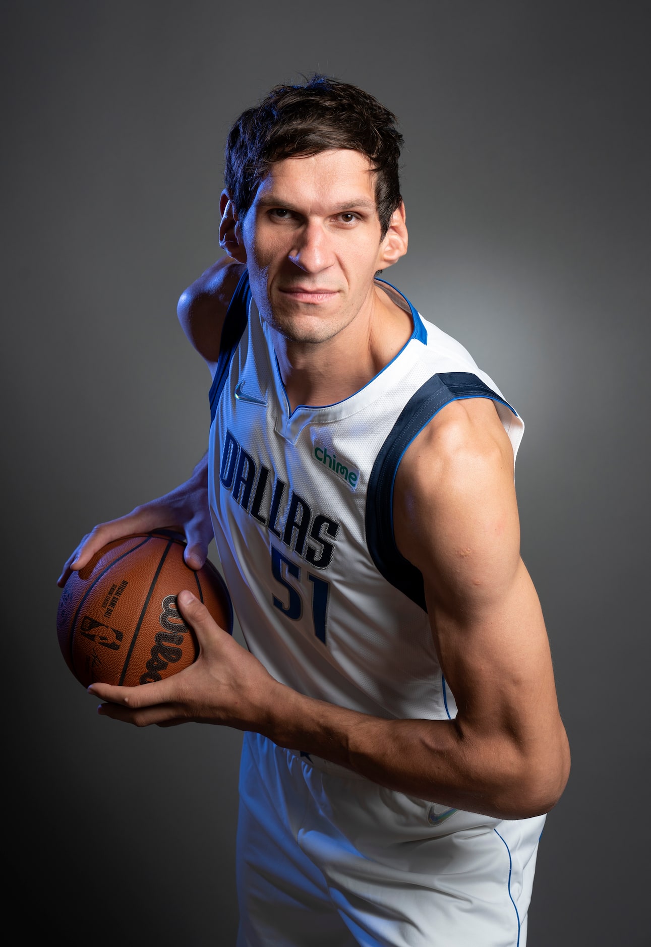 Dallas Mavericks center Boban Marjanović (51) poses for a portrait during the Dallas...