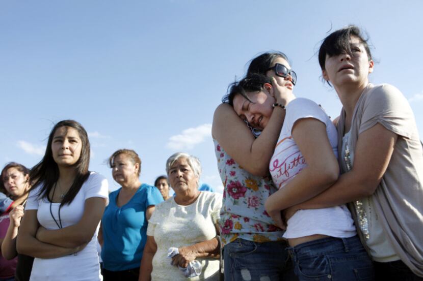 Blanca Primero (second from right) mourned the loss of her 13-year-old daughter, Zusette...