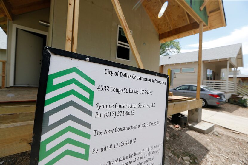 A house under construction at 4532 Congo St. built by a Community Housing Development...