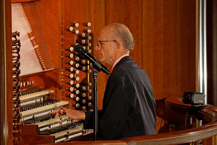 Organist Todd Wilson performs at the Meyerson Symphony Center in Dallas, Texas on Nov. 22,...