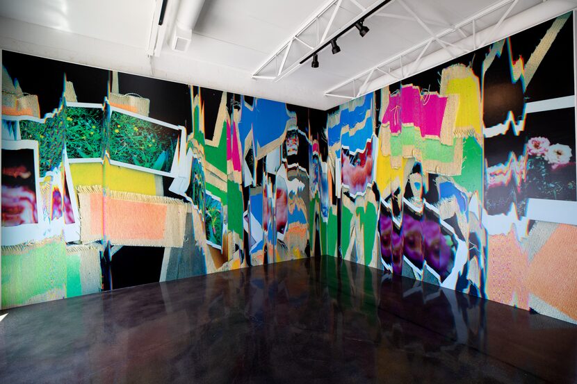 Dallas-based conceptual painter Liz Trosper's new work, "Dandelion and Rose," jams...