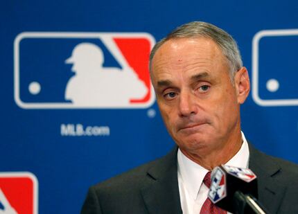Commissioner Rob Manfred is scheduled to be in town Thursday when the Rangers break ground...