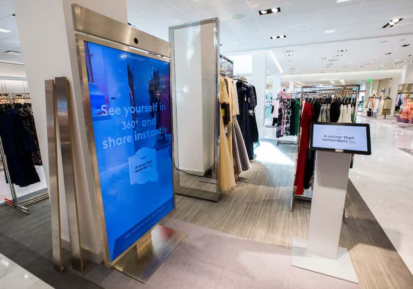 A memory mirror by Memomi is set up inside a new Neiman Marcus store on Wednesday, February...