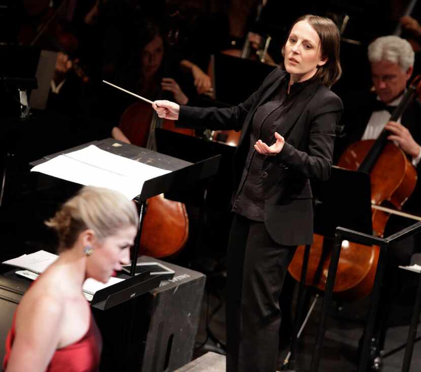 Mihaela Cesa-Goje conducts, with mezzo-soprano Catherine Martin, during the Institute For...