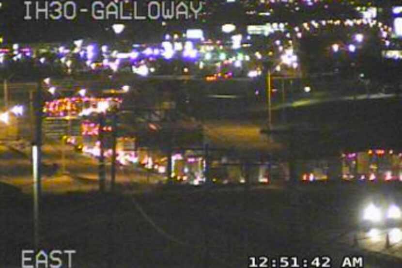  Backup on I-30 early Wednesday after a fatal crash in Garland. (TxDOT)