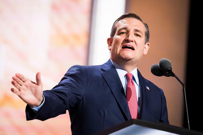 Texas Sen. Ted Cruz speaks on the third day of the Republican National Convention on...