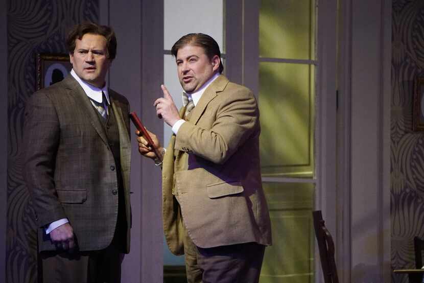 Paul Groves as Wilhelm Arndt and Craig Colclough as Peter Vogel, in the Dallas Opera dress...