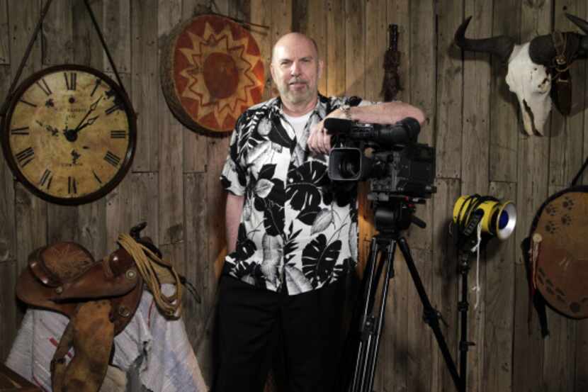 Joel Stephens, a TV producer, bartered for most of the items in his Irving studio.