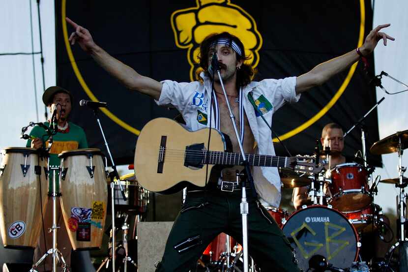 Eugene Hutz of Gogol Bordello performs at the 2009 Voodoo Experience at City Park on October...