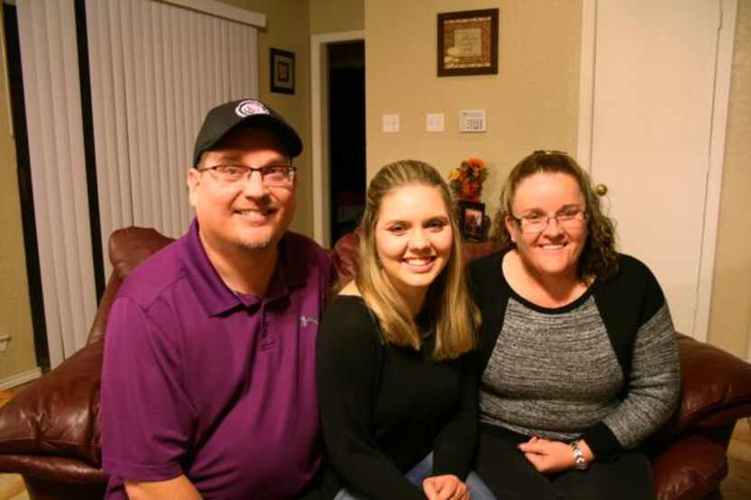 
Kyle McAfee (left), Teri McAfee (right) and their daughter Jordyn McAfee traveled to...