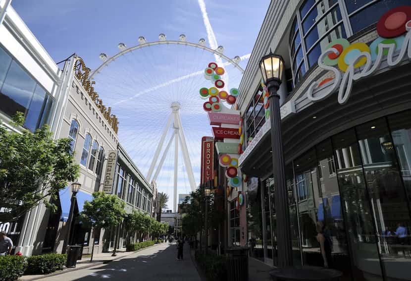 The Las Vegas High Roller towers over the shops at The LINQ.