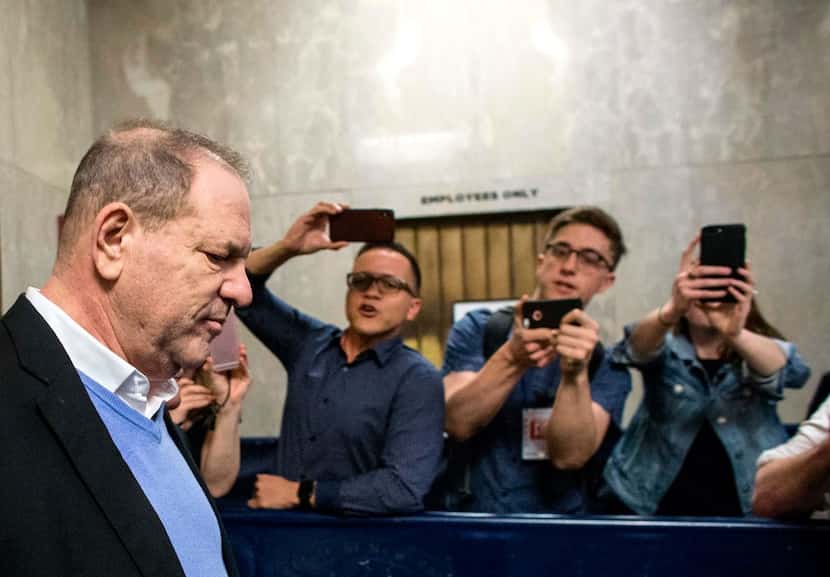 Harvey Weinstein leaves the Manhattan Criminal Court on Friday.
Weinstein was arrested and...