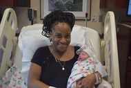 Alicia Alvarez holds her newborn child, Sol Celeste Alvarez, at Methodist Mansfield Medical...