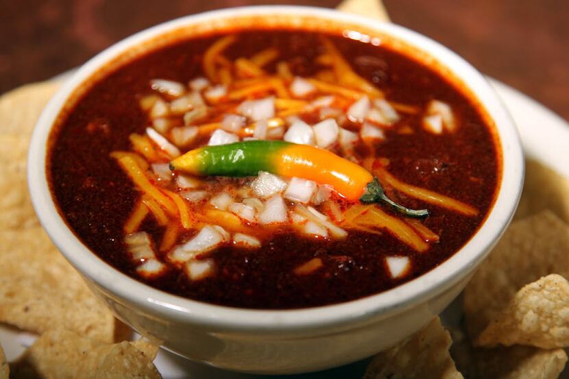 Original "Texas Red"  Chili at Tolbert's Restaurant  on Main Street in Grapevine, Texas on...