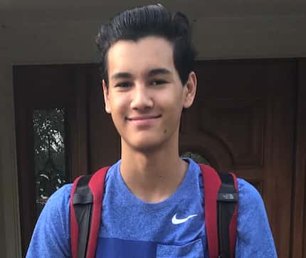 16-year-old Kaden Gutierrez before he left home for his first day of school Aug. 19, 2019. ...