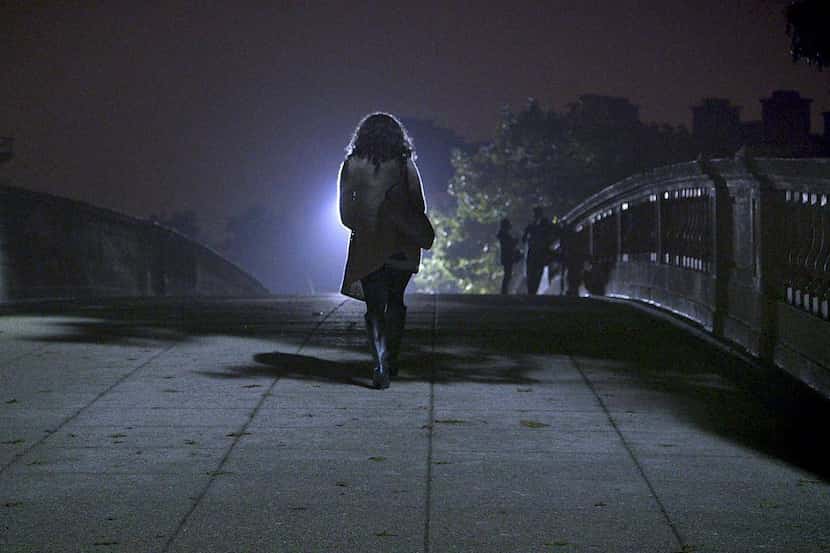 A woman on a college campus in The Hunting Ground