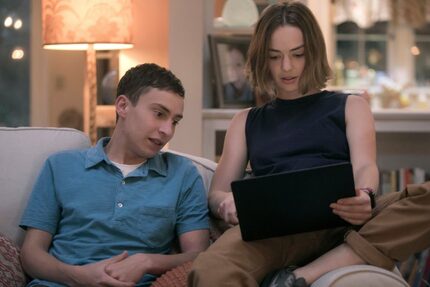 Keir Gilchrist stars as autistic teen Brigette Lundy Paine as his sister in 'Atypical,'...