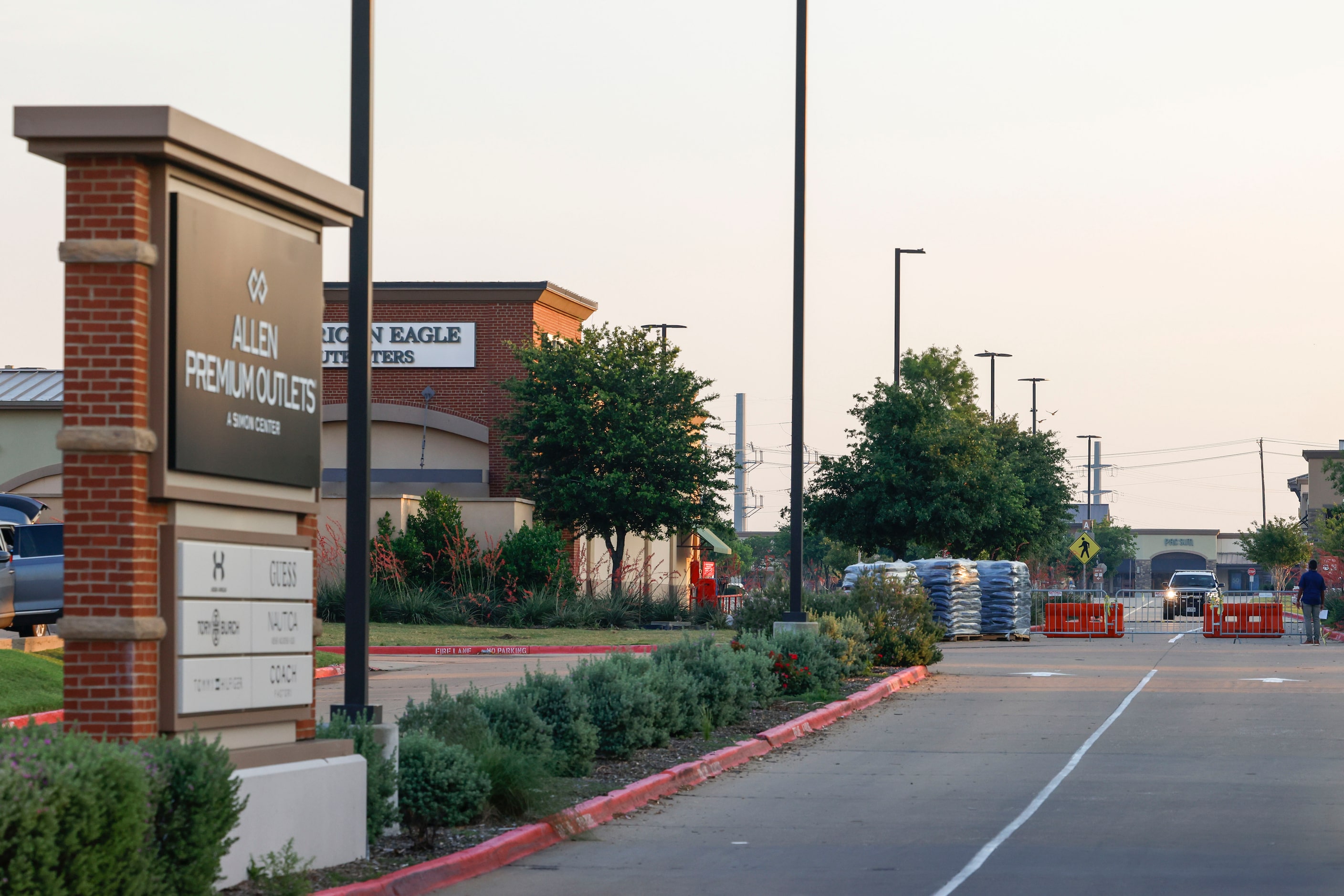 Early morning hours at Allen Premium Outlets mall on the day of the reopening on Wednesday,...