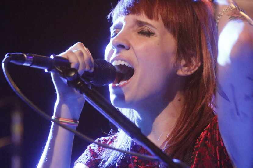 Original Eisley band member Sherri Dupree belts out a song while performing at Trees in Deep...