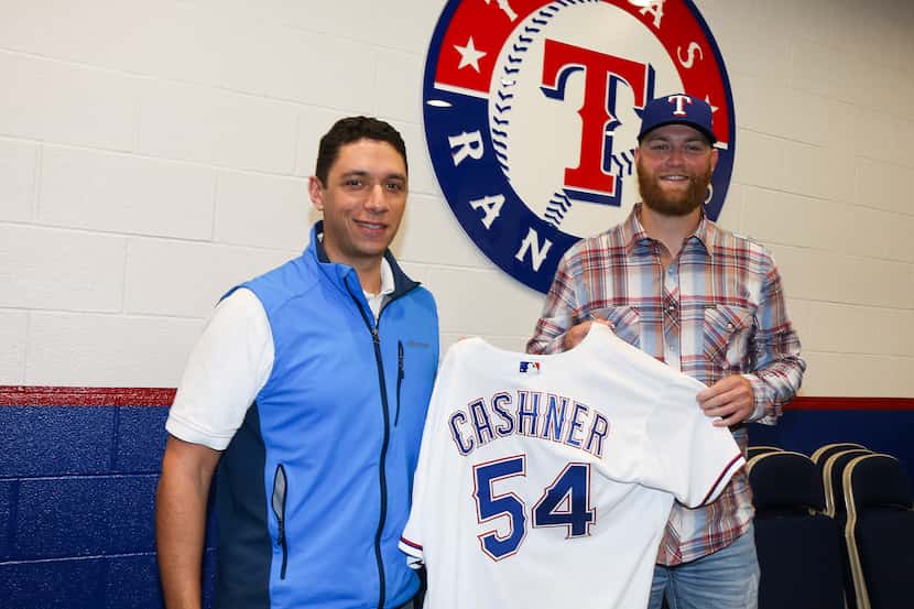 Arlington, TX - The Texas Rangers announce signing of RHP Andrew Cashner at Globe Life Park...
