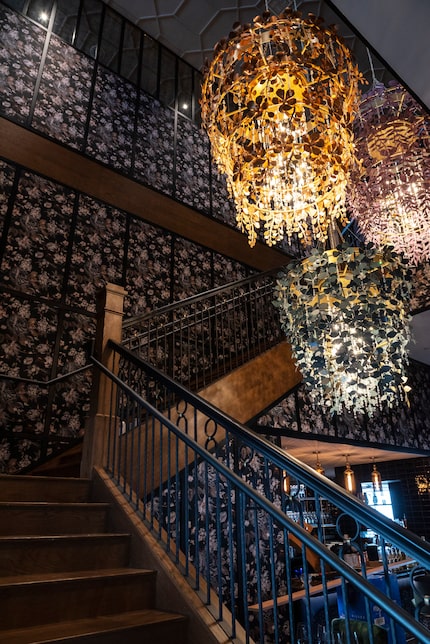 The staircase in the middle of Monarch leads to private rooms and event spaces. Underneath...