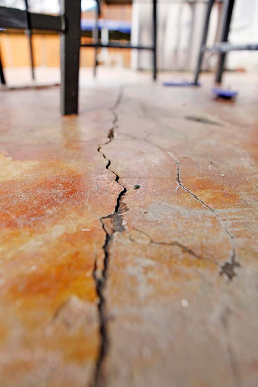 
A patio floor began cracking two years ago in the backyard of Milan Hamrla and Petra...