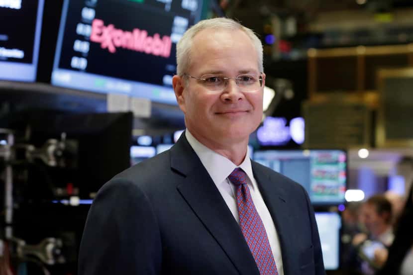 Exxon Mobil Corporation Chairman & CEO Darren Woods poses for a photo on the floor of the...