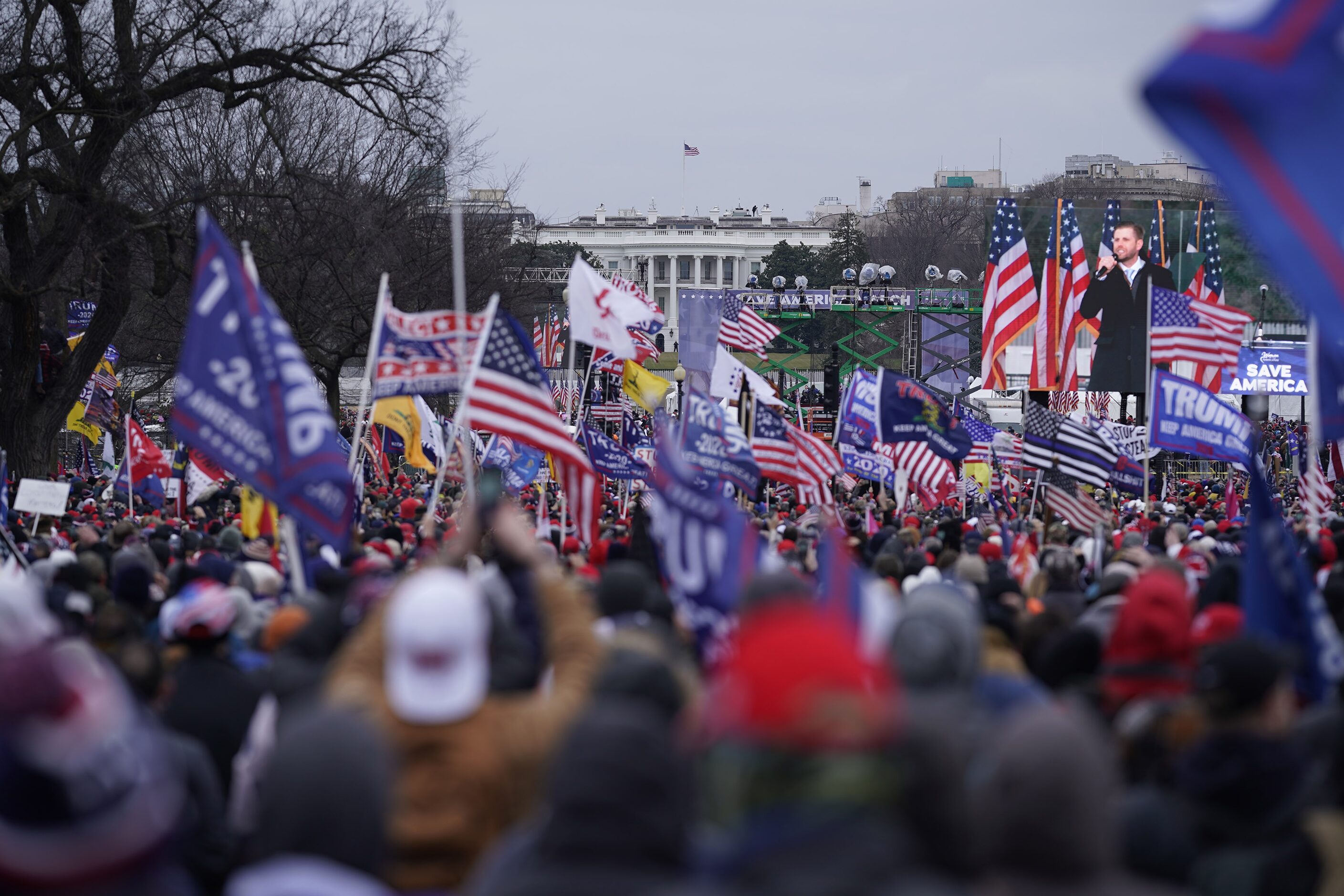 Protesters gather on the second day of pro-Trump events fueled by President Donald Trump's...