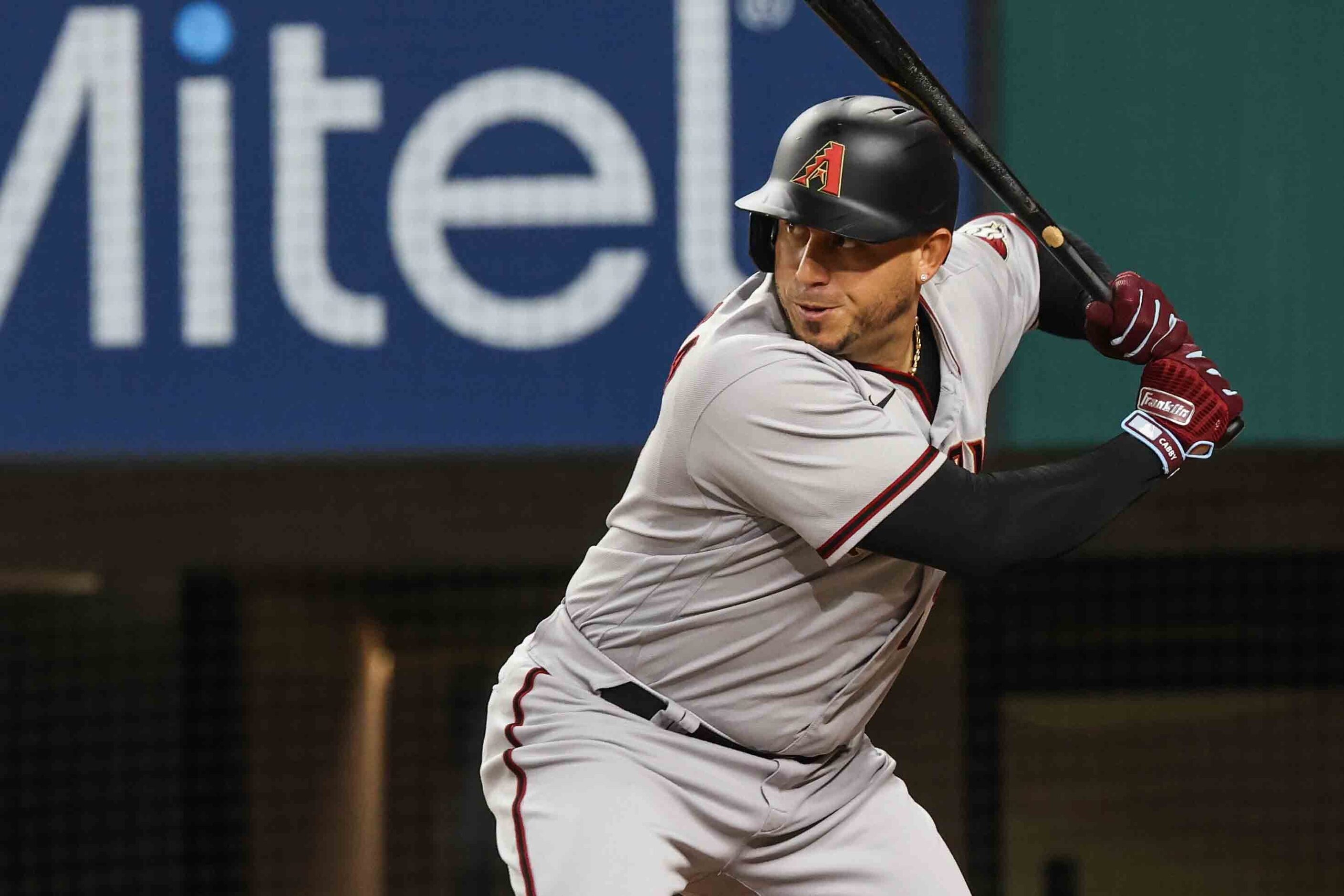 Asdrubal Cabrera (14) bats during Arizona Diamondbacks at Texas Rangers game at the Globe...