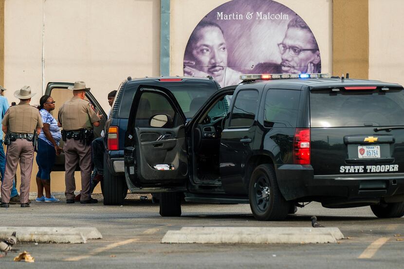 Texas DPS troopers talked to a motorist in the 3100 block of Malcolm X Boulevard near Martin...