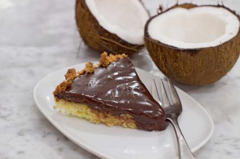 
This Nov. 17, 2014 photo shows coconut pie in Concord, N.H. The coconut is processed with a...