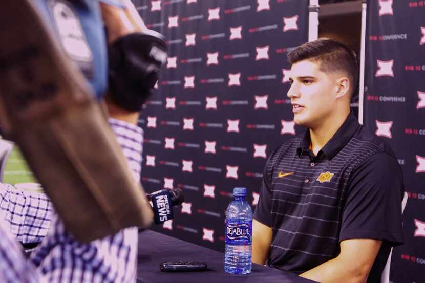 Oklahoma State quarterback Mason Rudolph meets with the media during the Breakout Session at...