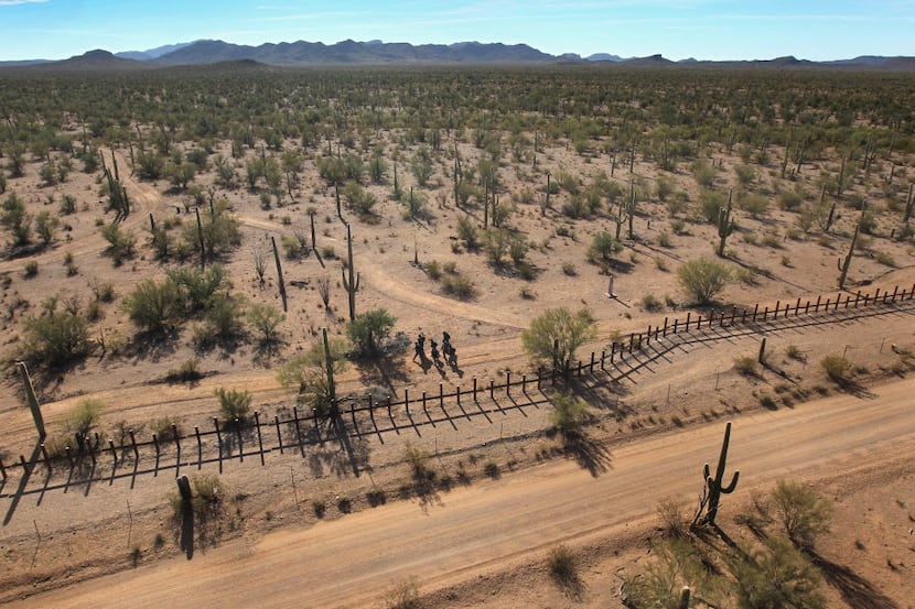 A remote desert area along the U.S.-Mexico border in Arizona.