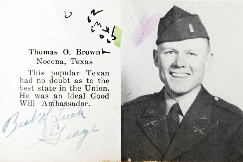Tom Brown from a 1952 U.S. Army Officers Candidate School yearbook.