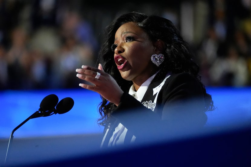 Rep. Jasmine Crockett, D-Texas, spoke during the first day of the Democratic National...