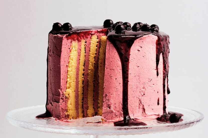 Lemon and Blackcurrant Stripe Cake from Sweet: Desserts  from  London's  Ottolenghi 