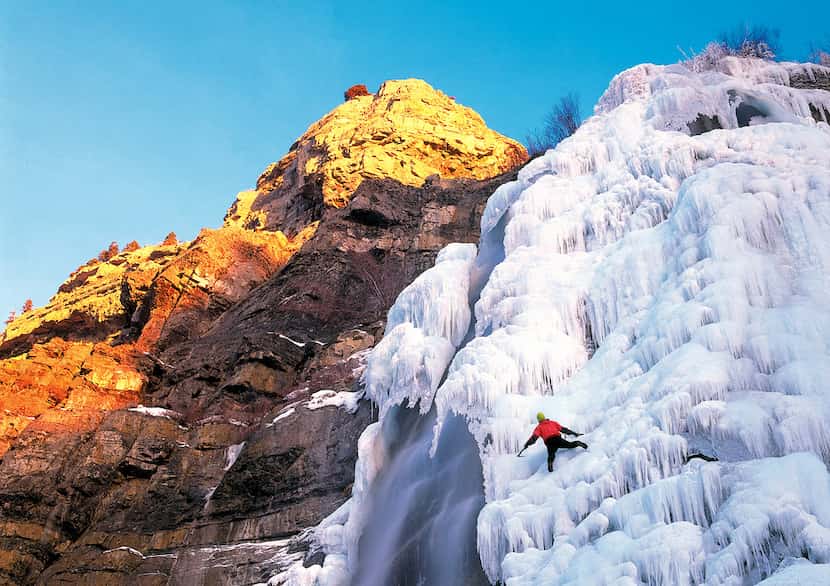 The 607-foot-tall Bridal Veil Falls unleashes curtains of water in the summer and freezes...